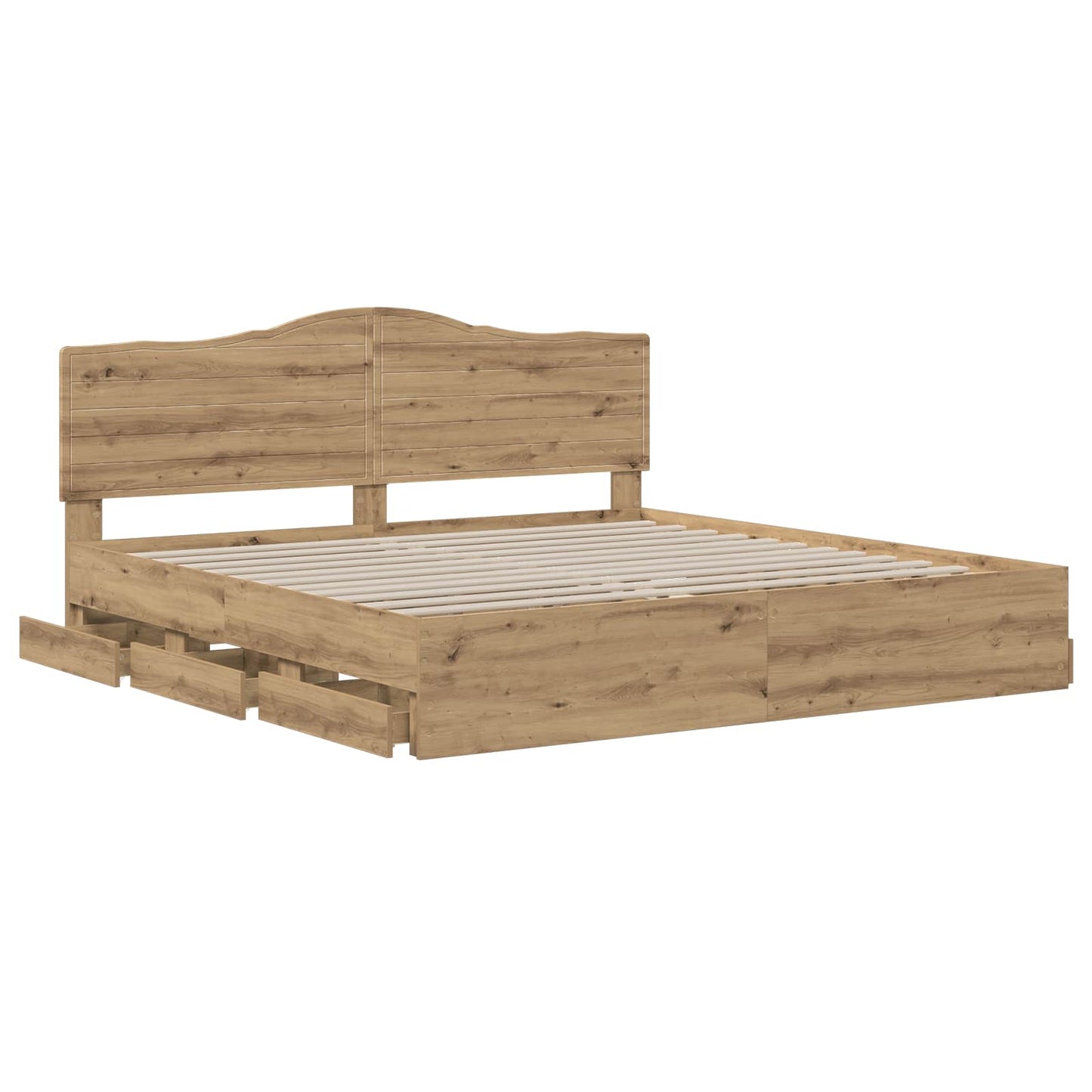 vidaXL Bed Frame with Storage and Headboard Artisan Oak 180 x 200 cm