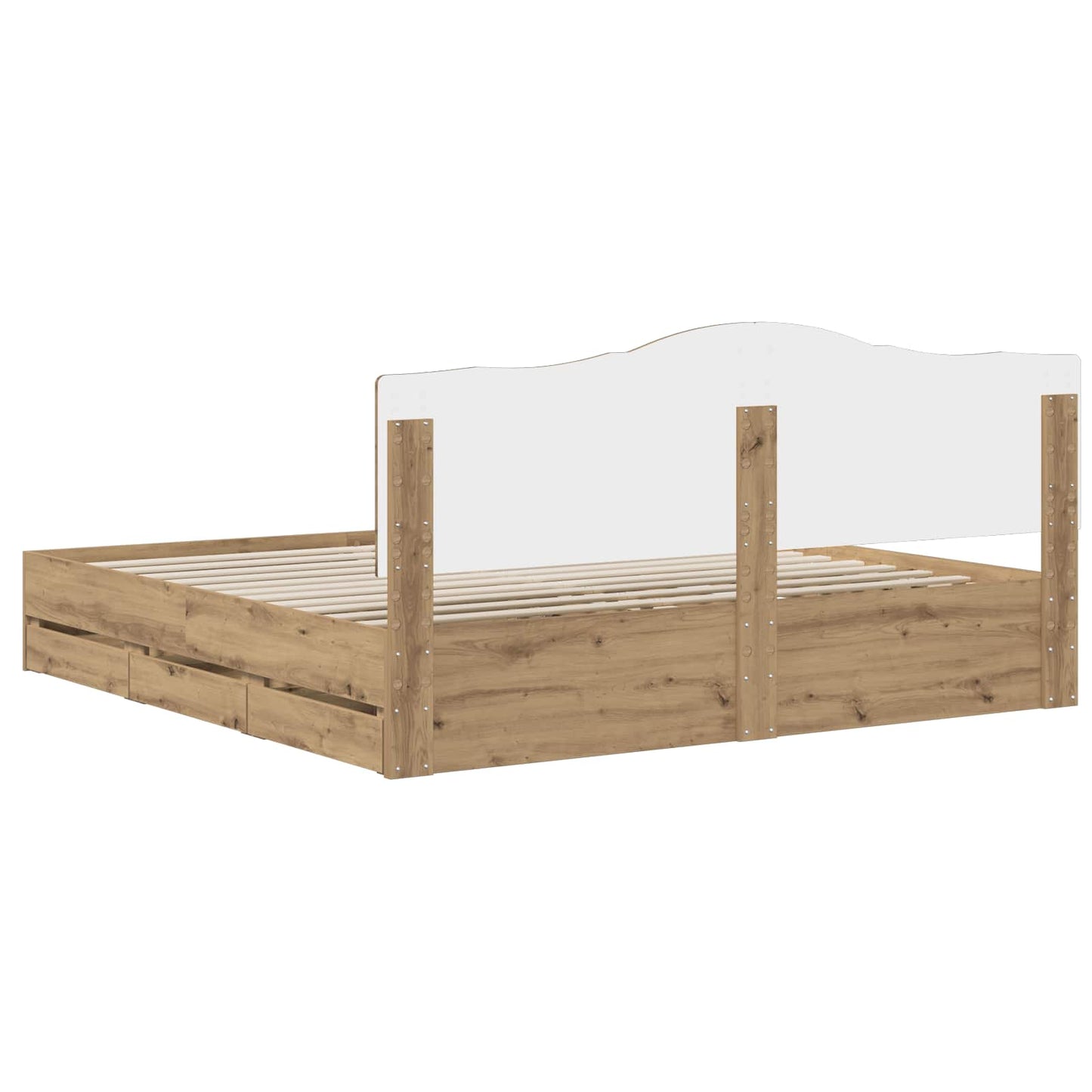 vidaXL Bed Frame with Storage and Headboard Artisan Oak 180 x 200 cm
