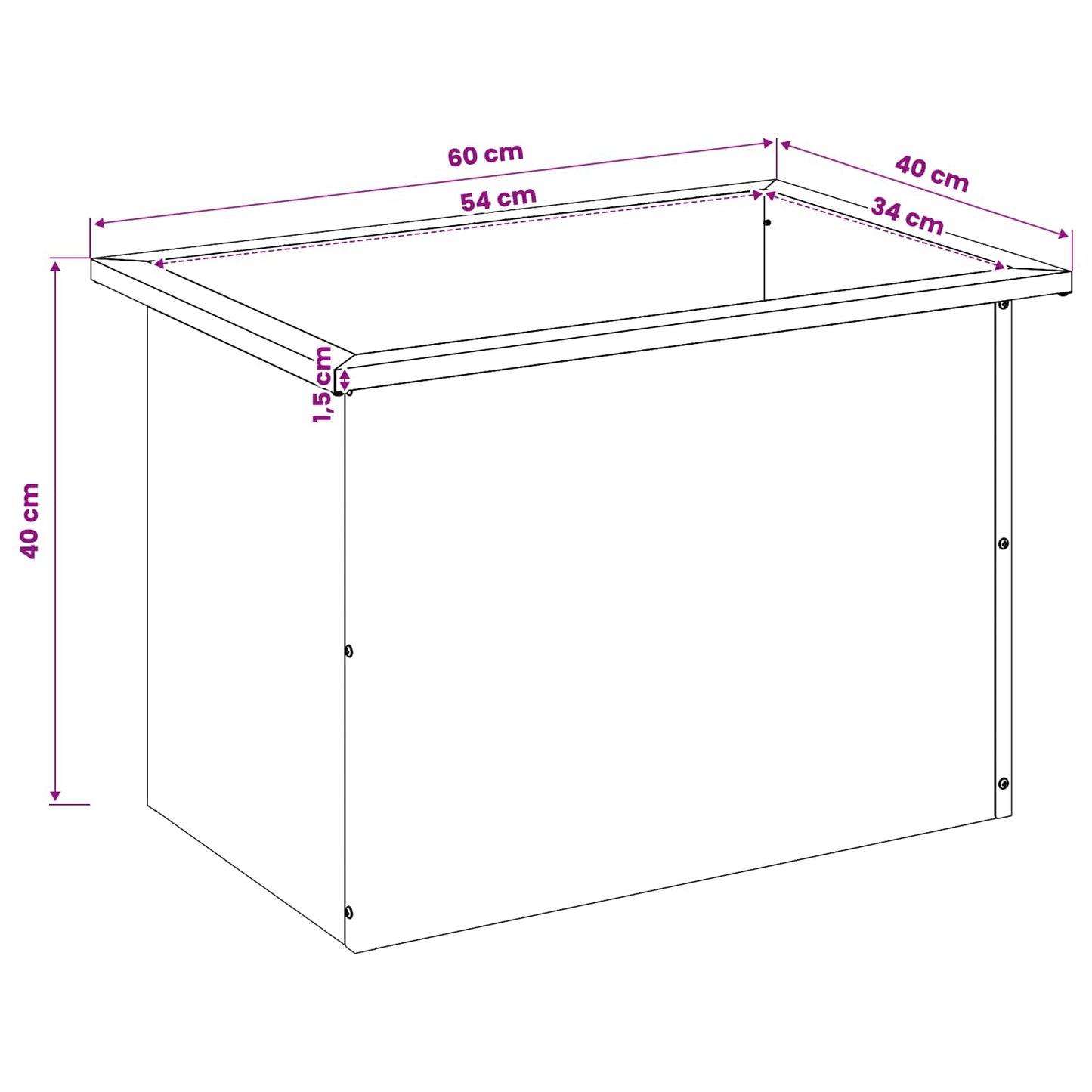 vidaXL Ζαρντινιέρα κήπου με LED 2 τμχ. Λαδί 40 × 60 × 40 εκ Ατσάλι
