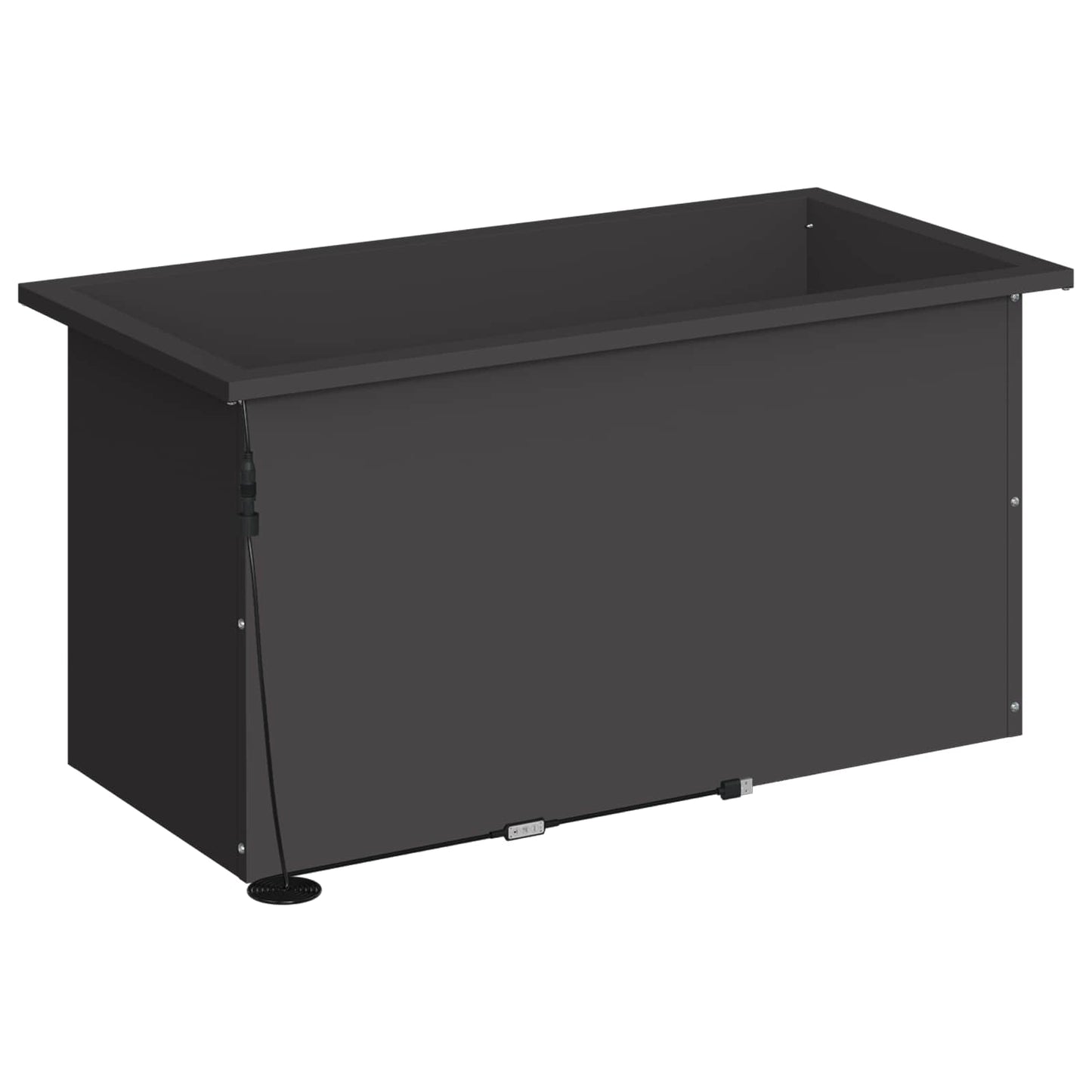 vidaXL Ζαρντινιέρα κήπου με LED 2 τμχ. Μαύρο 40 x 80 x 40 cm Ατσάλι
