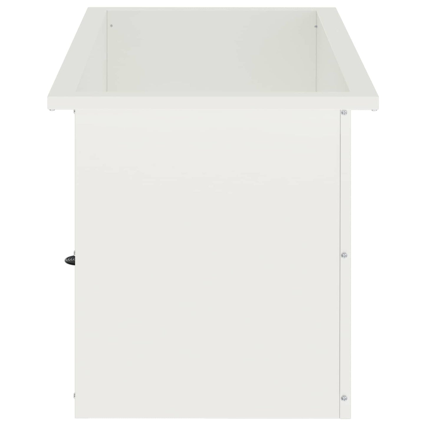 vidaXL Ζαρντινιέρα κήπου με LED Λευκό 40 x 80 x 40 cm Ατσάλι