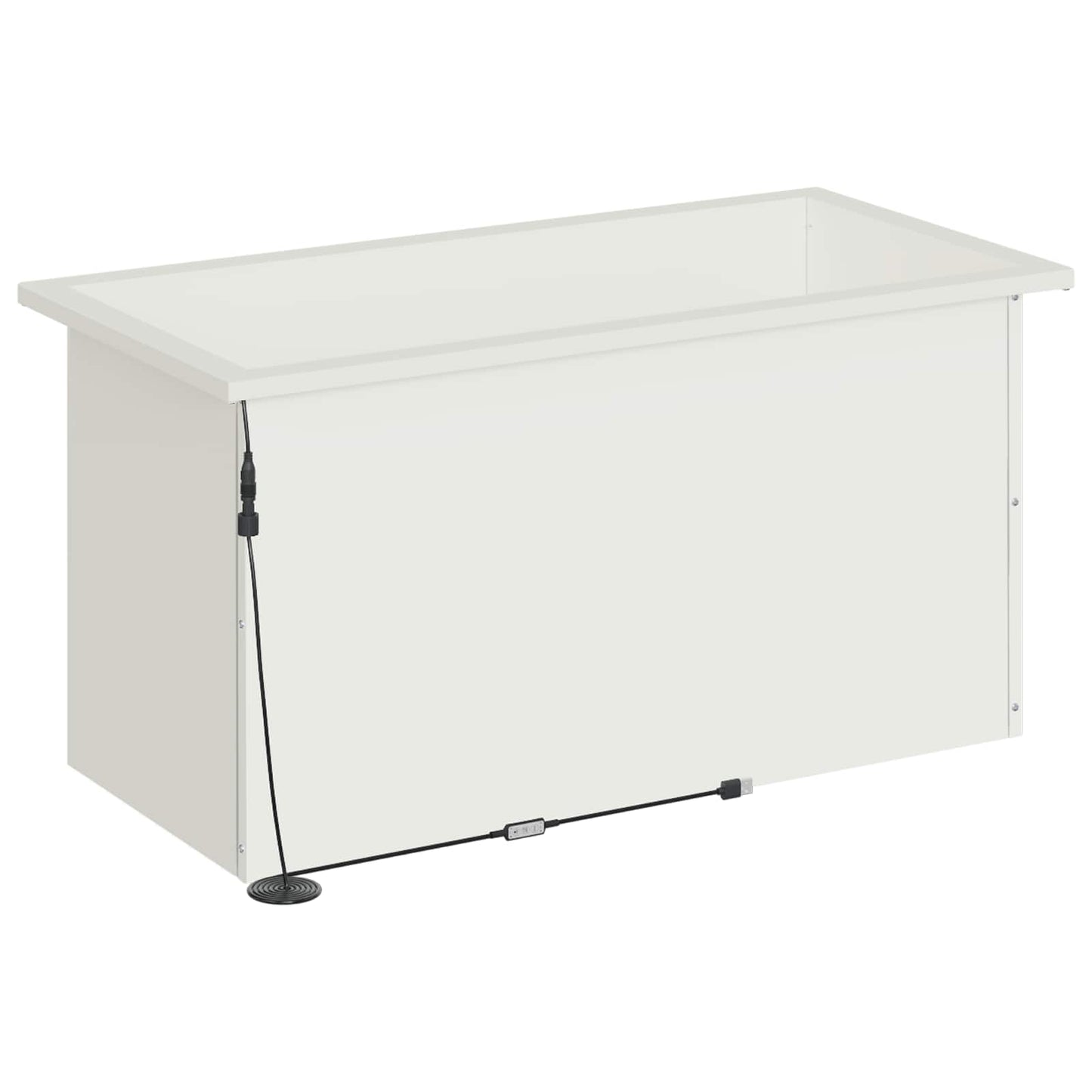 vidaXL Ζαρντινιέρα κήπου με LED 2 τμχ. Λευκό 40 x 80 x 40 cm Ατσάλι