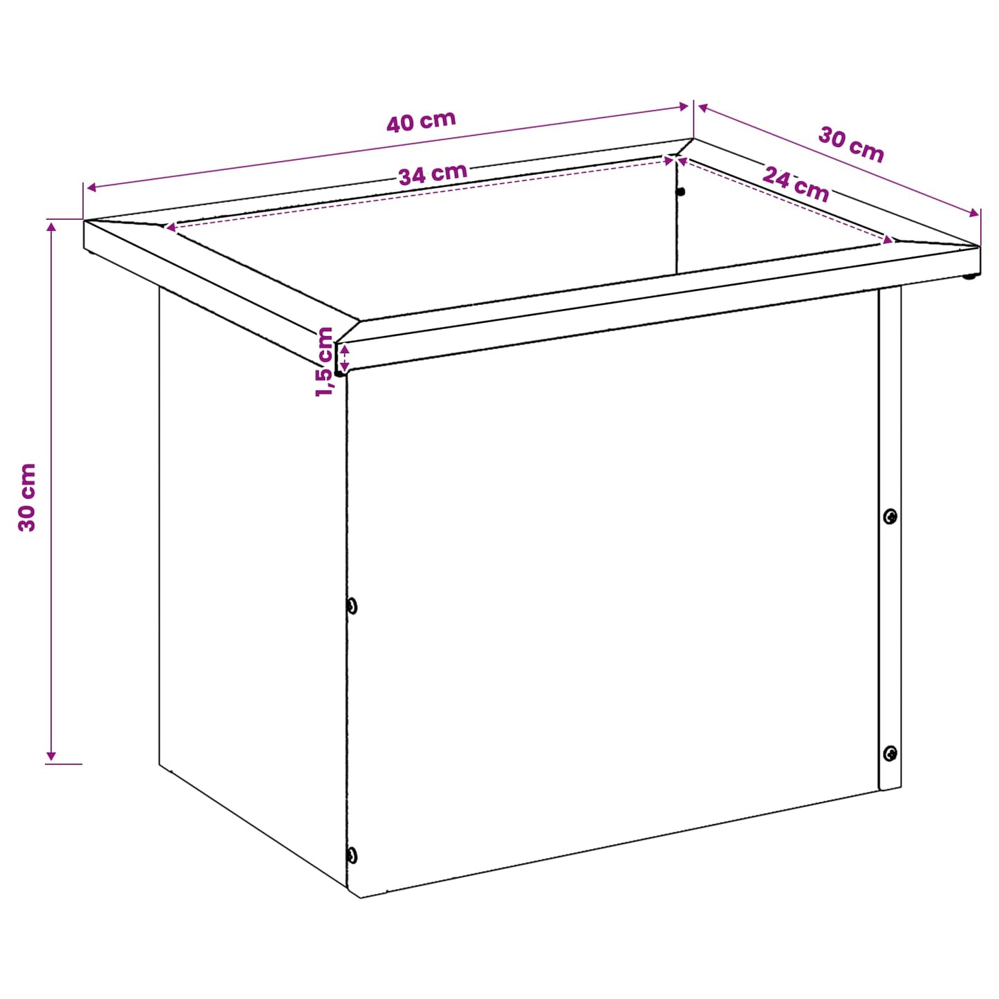 vidaXL Ζαρντινιέρα κήπου με LED 2 τμχ. Λευκό 40 x 80 x 40 cm Ατσάλι