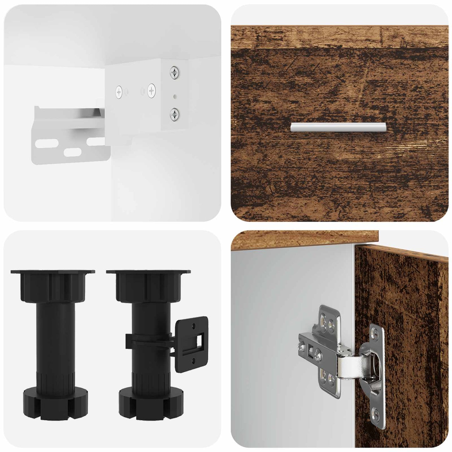 vidaXL Μονάδα κουζίνας Lyon 8 pcs Παλαιωμένο ξύλο Επεξεργασμένο Ξύλο
