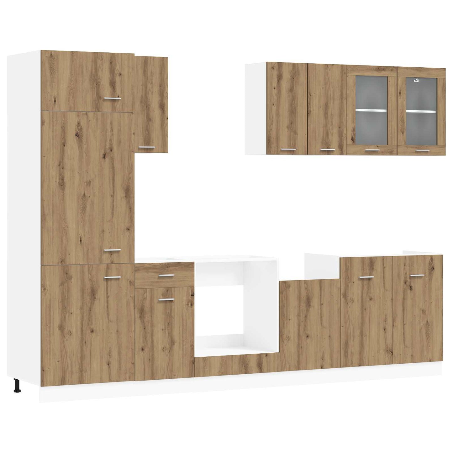 vidaXL Μονάδα κουζίνας Lyon 8 pcs Artisan Δρυς Επεξεργασμένο Ξύλο