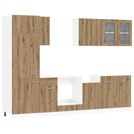 vidaXL Μονάδα κουζίνας Lyon 8 pcs Artisan Δρυς Επεξεργασμένο Ξύλο