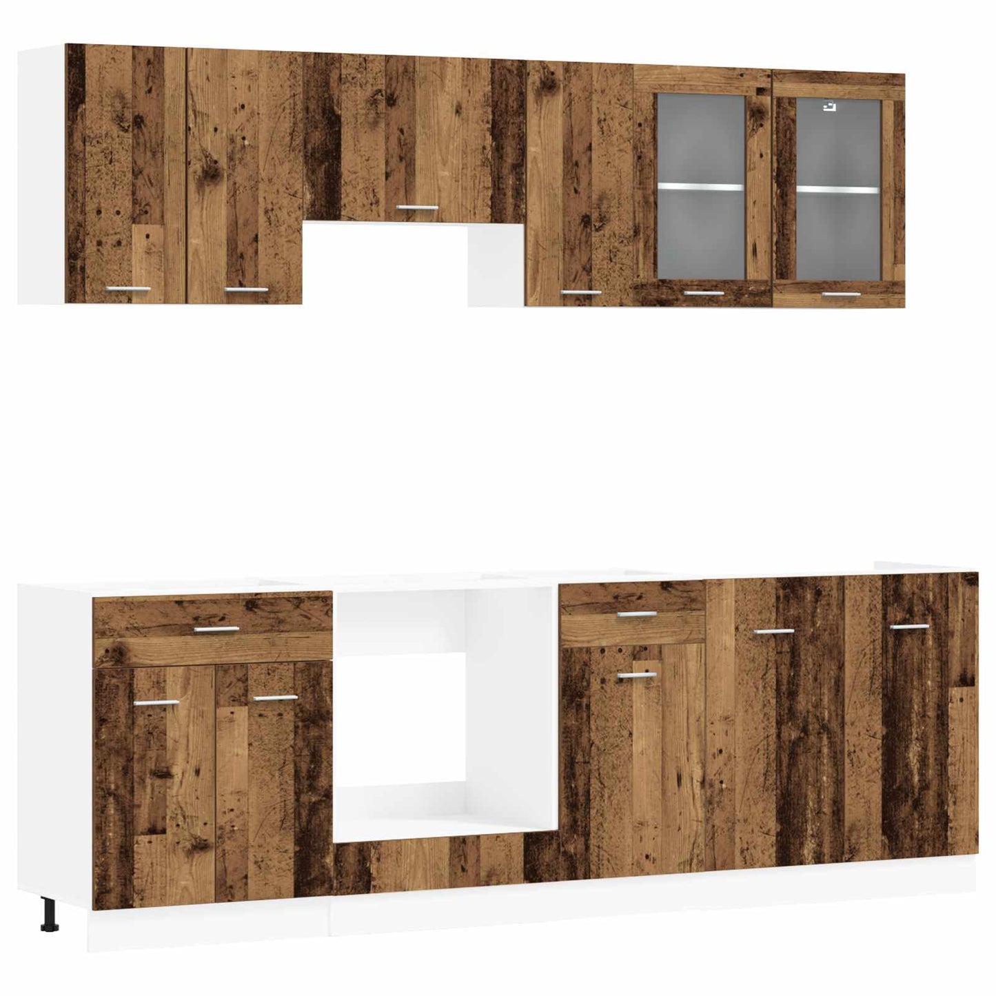 vidaXL Μονάδα κουζίνας Lyon 8 pcs Επεξεργασμένο ξύλο