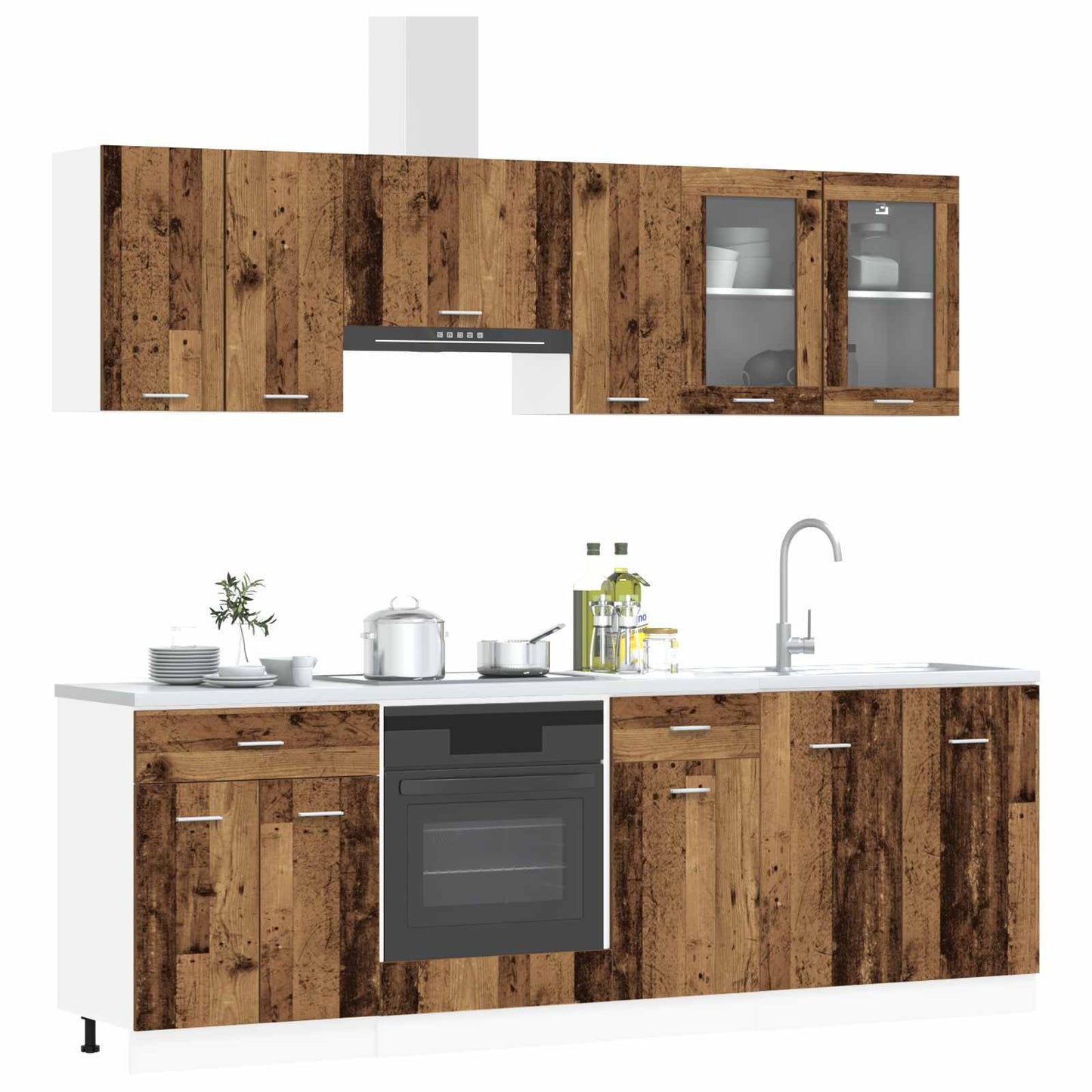 vidaXL Μονάδα κουζίνας Lyon 8 pcs Επεξεργασμένο ξύλο