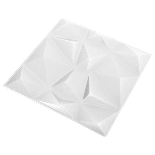 vidaXL Πάνελ τοίχου 24 pcs Διαμάντι Άσπρο 50 x 50 cm Φελιζόλ XPS