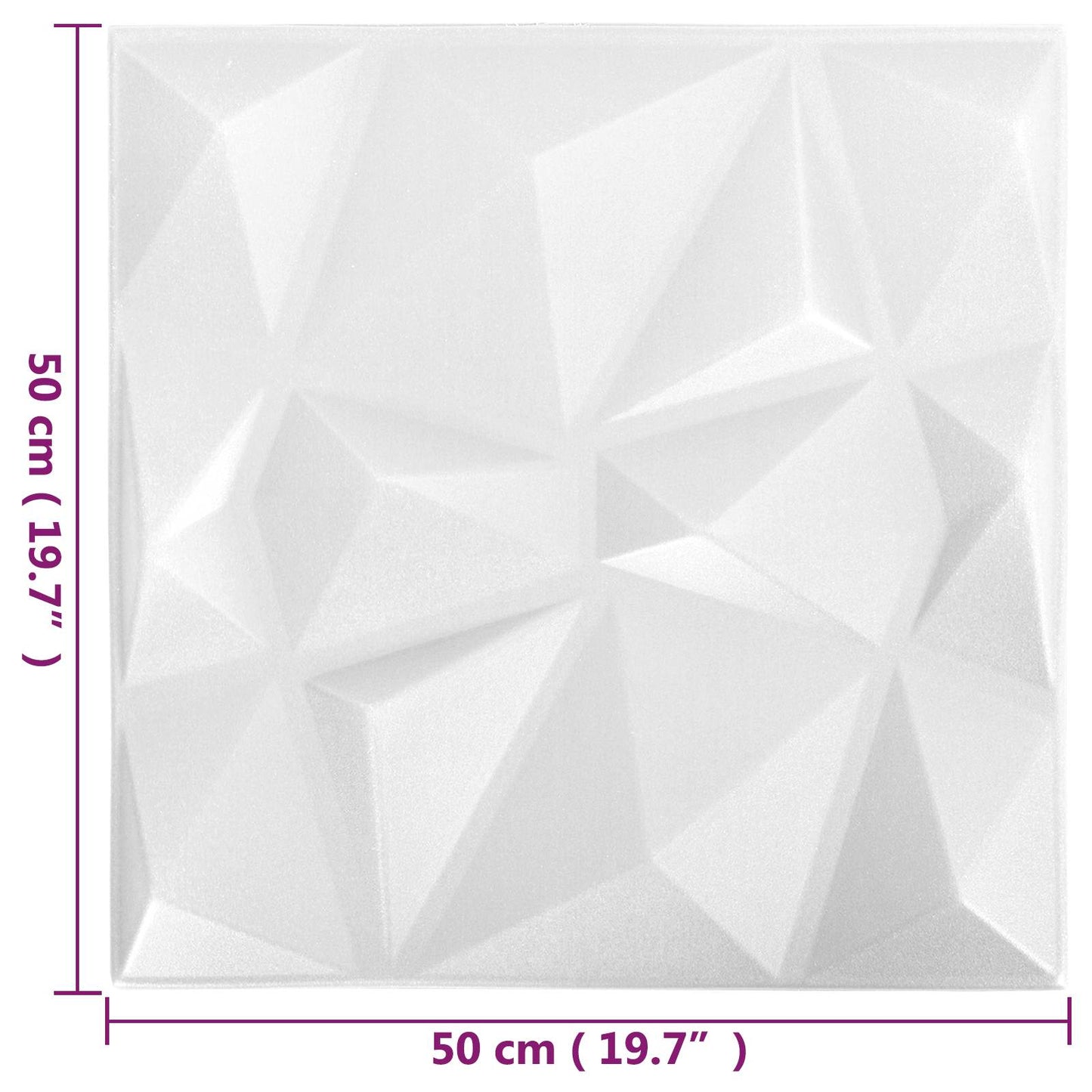vidaXL Πάνελ τοίχου 24 pcs Διαμάντι Άσπρο 50 x 50 cm Φελιζόλ XPS