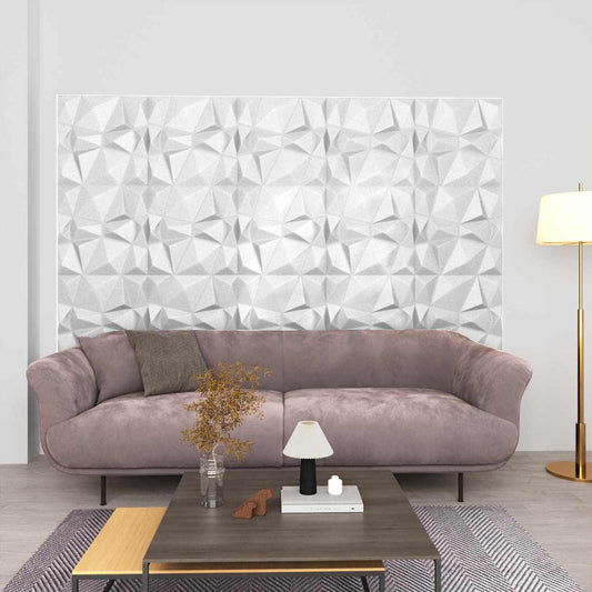 vidaXL Πάνελ τοίχου 48 pcs Διαμάντι Άσπρο 50 x 50 cm Φελιζόλ XPS