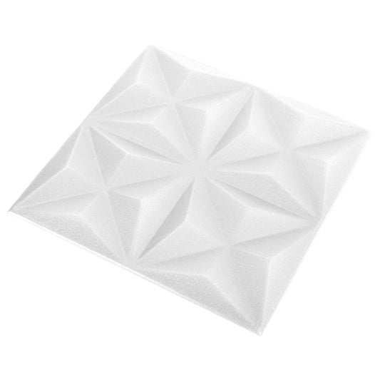 vidaXL Πάνελ τοίχου 48 pcs Οριγκάμι Άσπρο 50 x 50 cm Φελιζόλ XPS