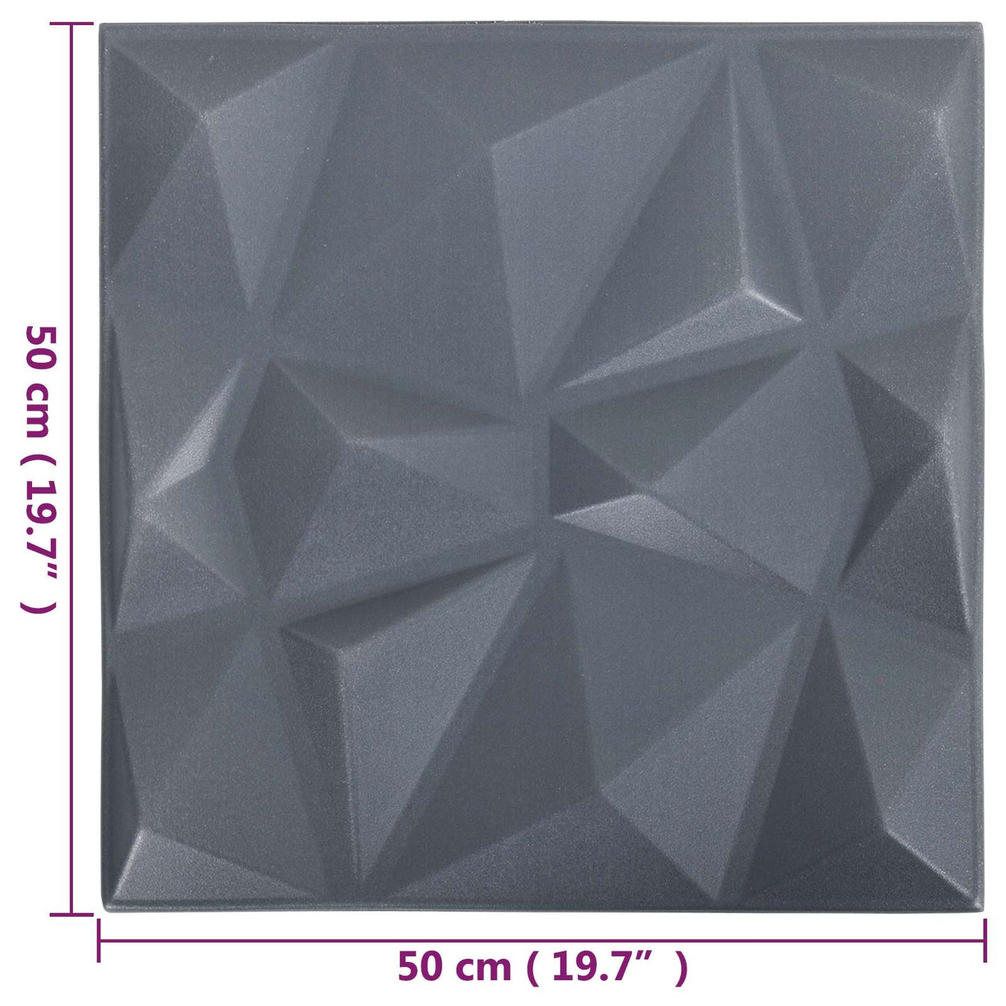 vidaXL Πάνελ τοίχου 12 pcs Οριγκάμι Γκρι 50 x 50 cm Φελιζόλ XPS