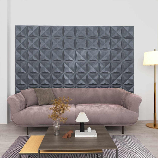 vidaXL Πάνελ τοίχου 24 pcs Οριγκάμι Γκρι 50 x 50 cm Φελιζόλ XPS