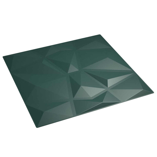 vidaXL Πάνελ τοίχου 24 pcs Πράσινο 50 x 50 cm Φελιζόλ XPS