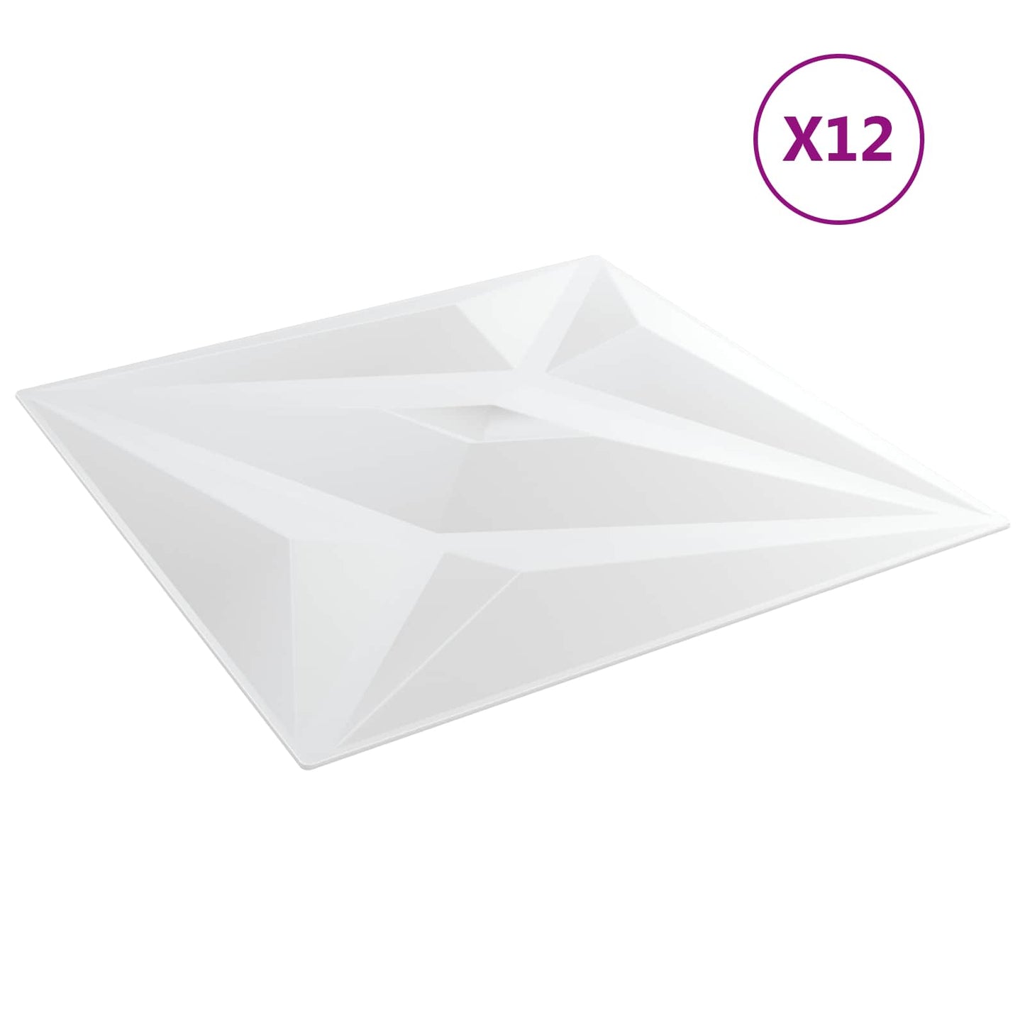 vidaXL Πάνελ τοίχου Αστέρι 12 pcs Άσπρο Αστέρι 50 x 50 cm Φελιζόλ XPS