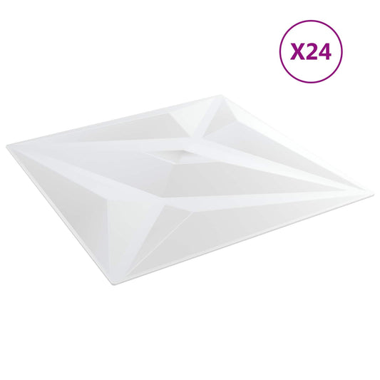 vidaXL Πάνελ τοίχου Αστέρι 24 pcs Άσπρο Αστέρι 50 x 50 cm Φελιζόλ XPS
