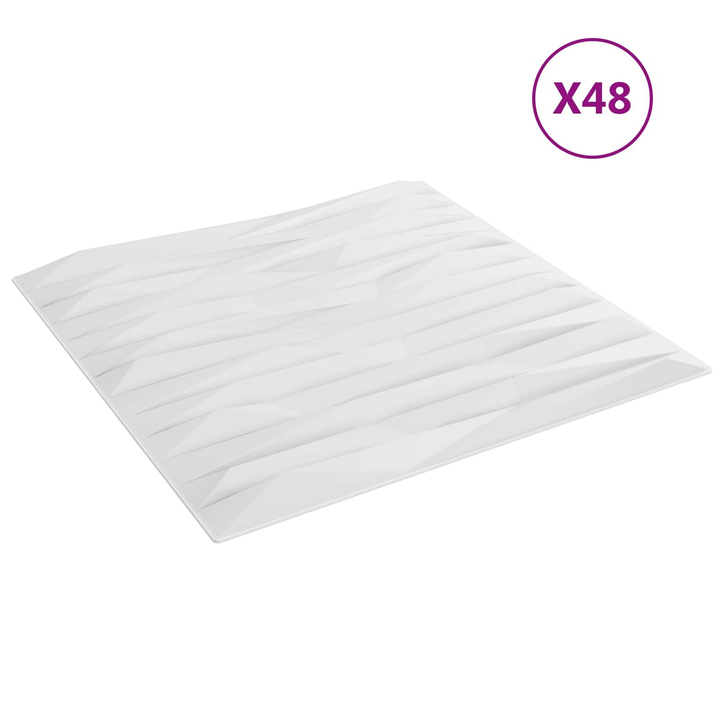 vidaXL Πάνελ τοίχου 48 pcs Άσπρη Πέτρα 50 x 50 cm Φελιζόλ XPS