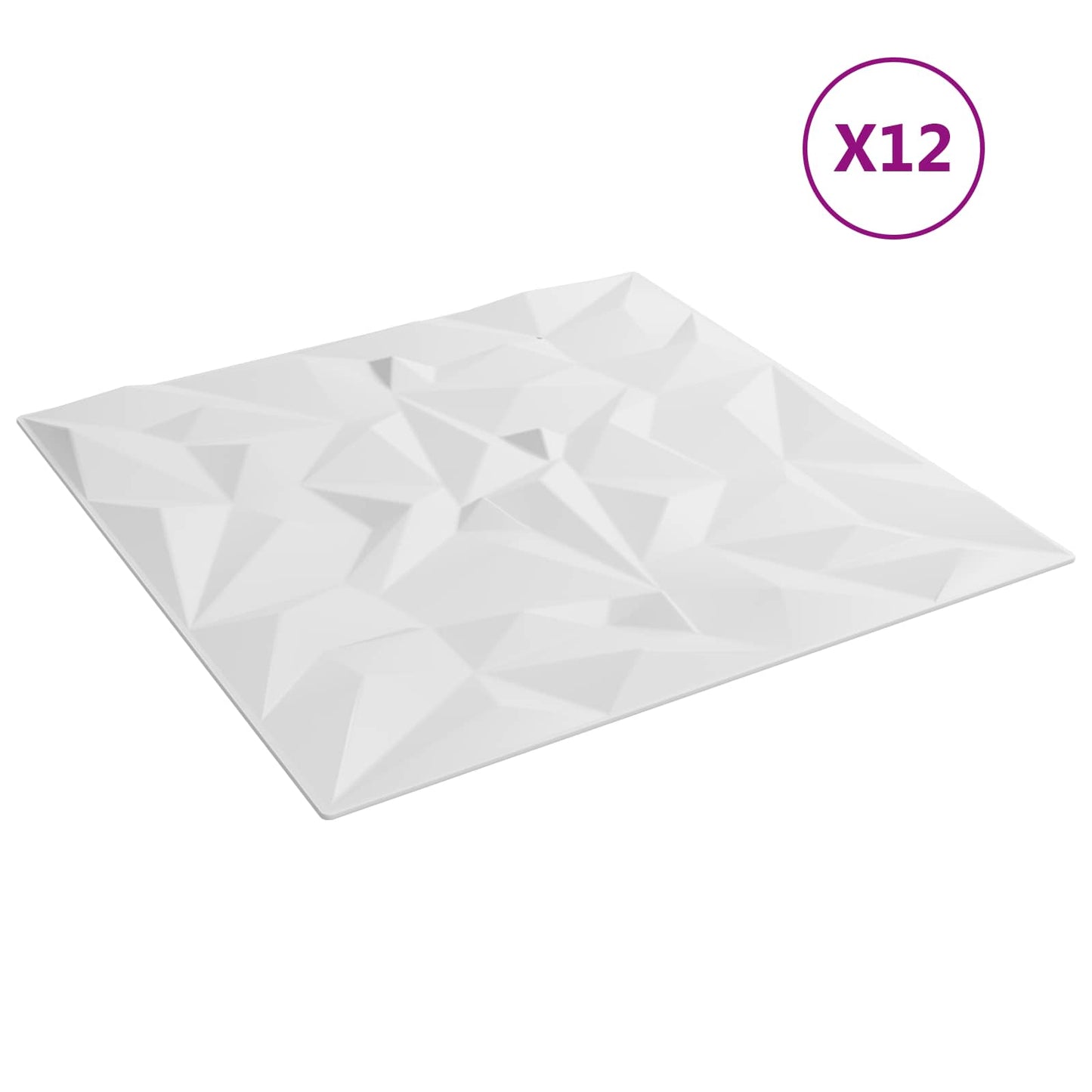 vidaXL Πάνελ τοίχου 12 pcs Λευκός 50 x 50 cm Φελιζόλ XPS