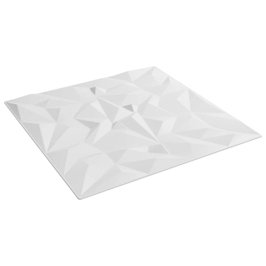 vidaXL Πάνελ τοίχου 24 pcs Λευκός 50 x 50 cm Φελιζόλ XPS