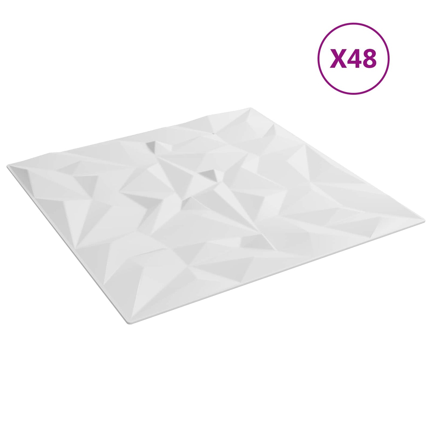 vidaXL Πάνελ τοίχου 48 pcs Λευκός 50 x 50 cm Φελιζόλ XPS
