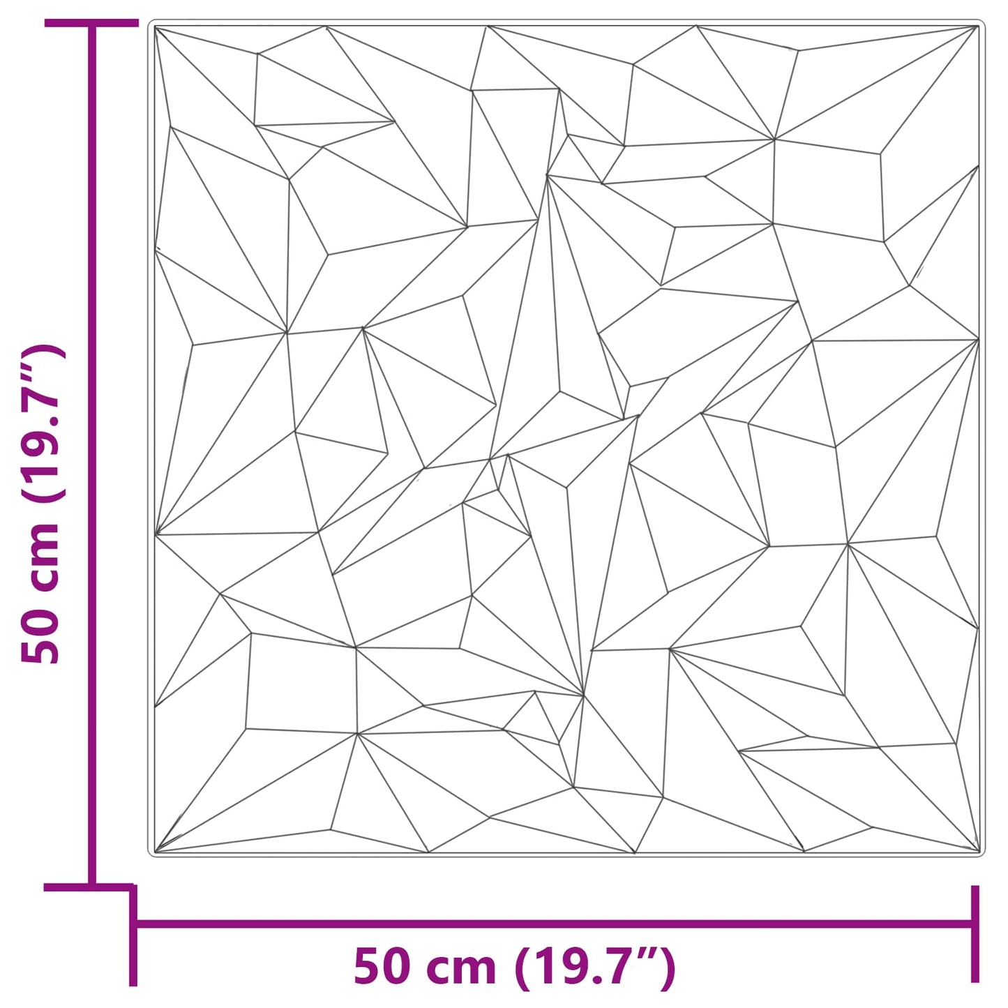vidaXL Πάνελ τοίχου 12 pcs Αμέθυστος Γκρι 50 x 50 cm Φελιζόλ XPS