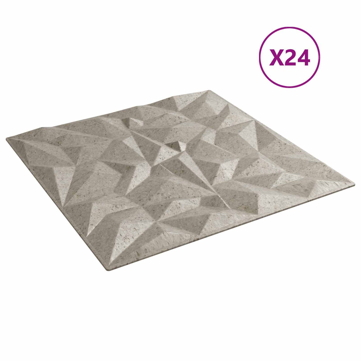 vidaXL Πάνελ τοίχου 24 pcs Αμέθυστος Μπετόν 50 x 50 cm Φελιζόλ XPS