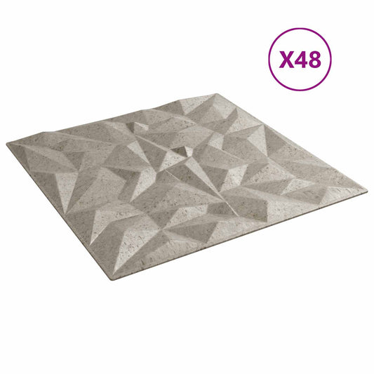 vidaXL Πάνελ τοίχου 48 pcs Αμέθυστος Μπετόν 50 x 50 cm Φελιζόλ XPS