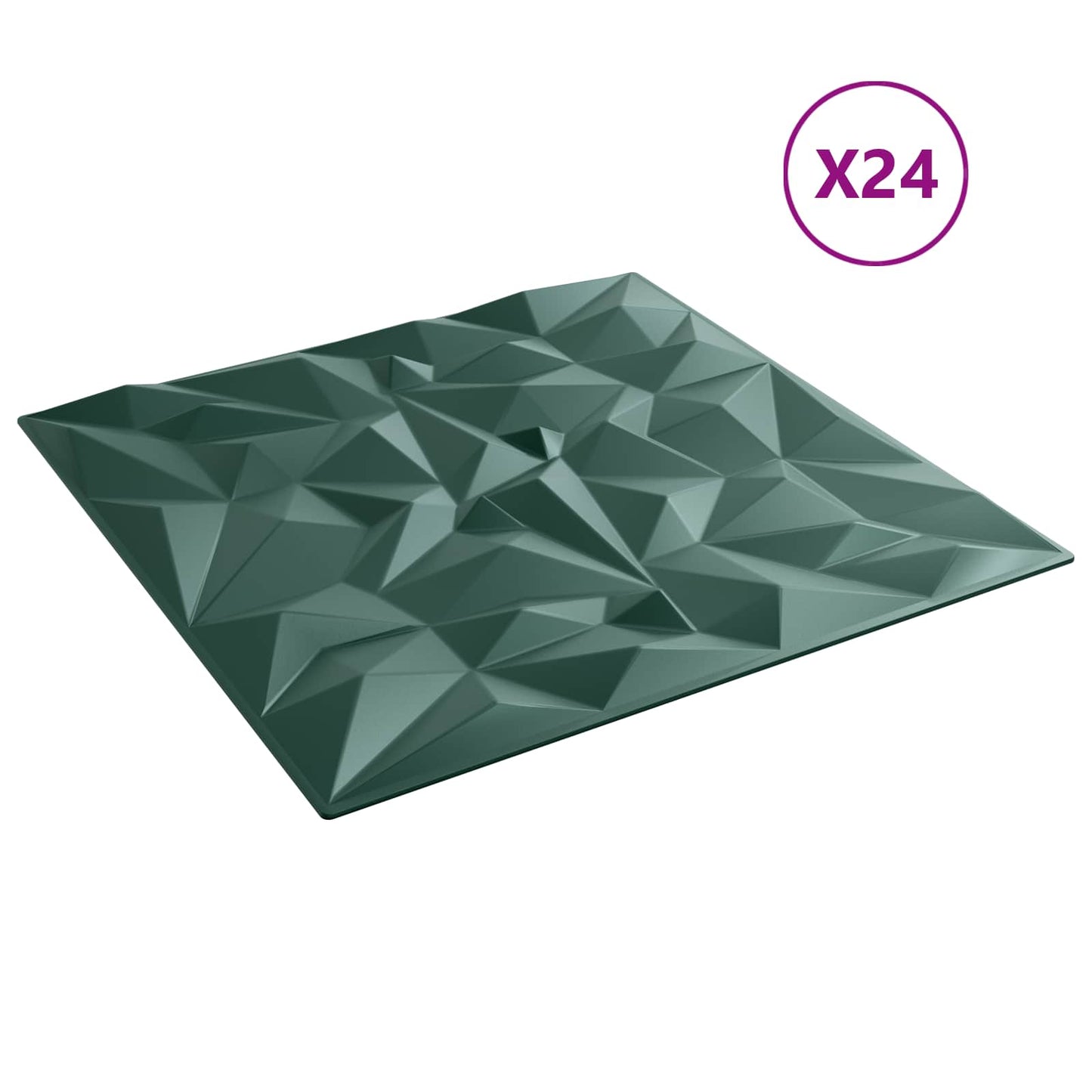 vidaXL Πάνελ τοίχου 24 pcs Αμέθυστος Πράσινο 50 x 50 cm Φελιζόλ XPS