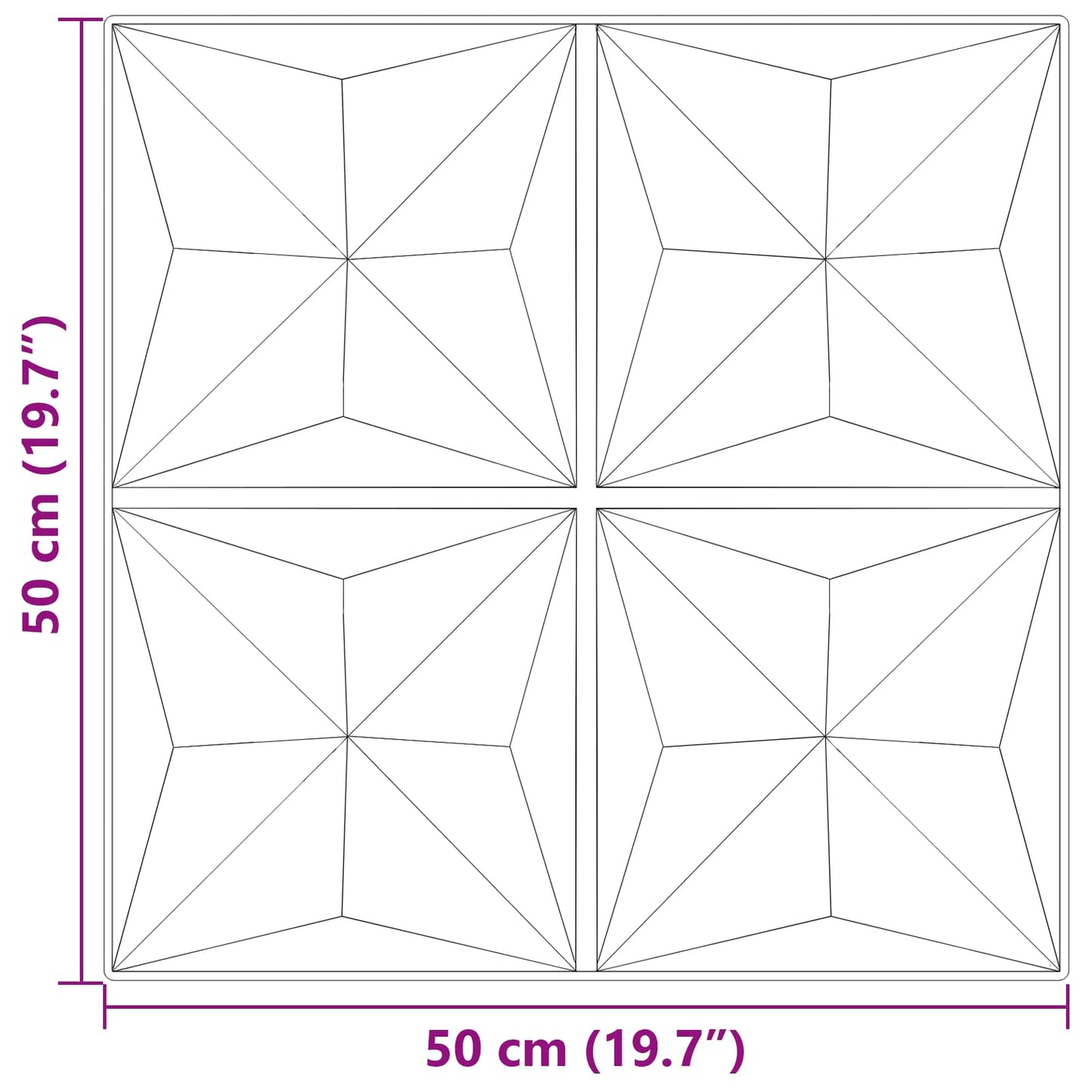 vidaXL Πάνελ τοίχου 24 pcs Οριγκάμι Μπετόν 50 x 50 cm Φελιζόλ XPS