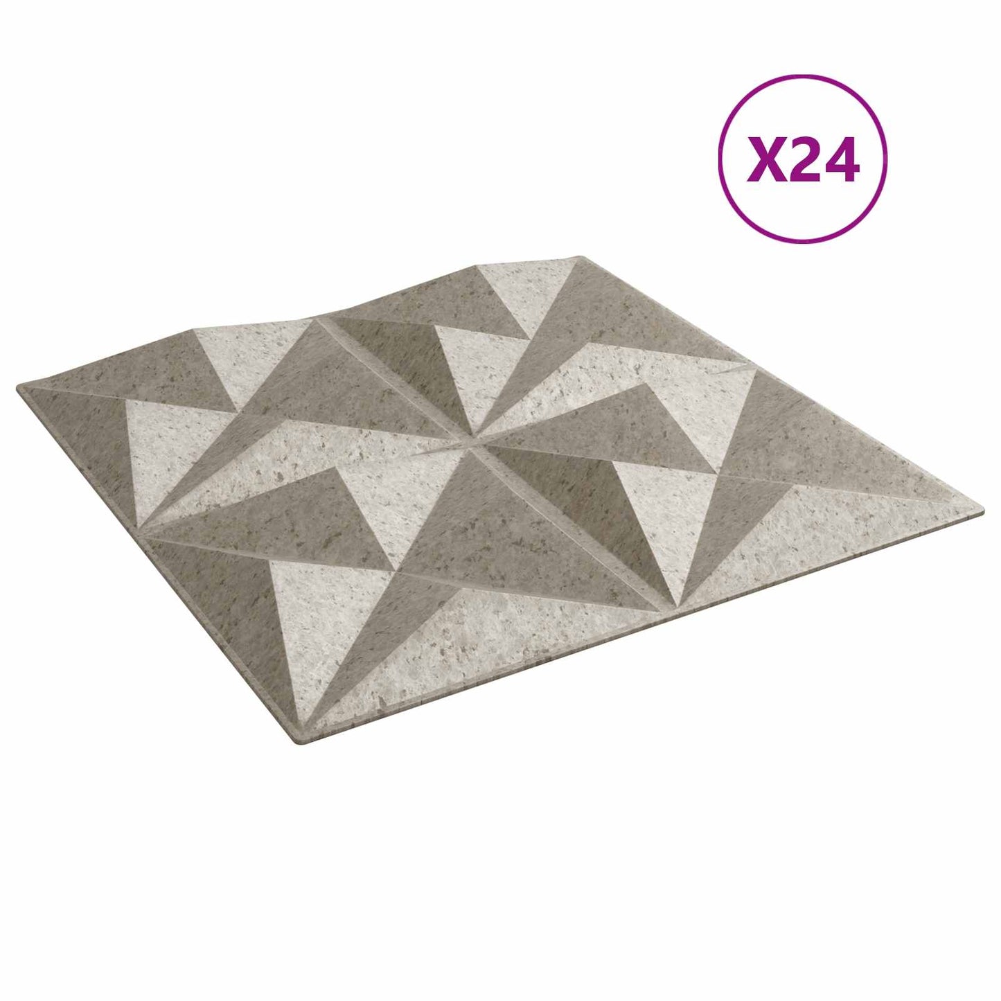vidaXL Πάνελ τοίχου 24 pcs Οριγκάμι Μπετόν 50 x 50 cm Φελιζόλ XPS