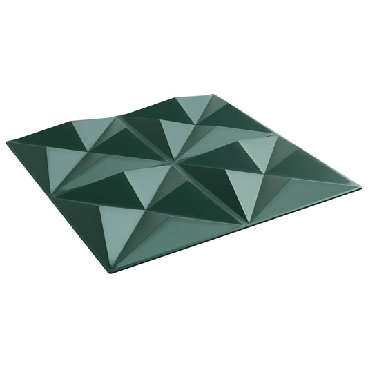 vidaXL Πάνελ τοίχου 48 pcs Οριγκάμι Πράσινο 50 x 50 cm Φελιζόλ XPS