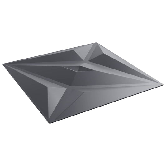 vidaXL Πάνελ τοίχου Αστέρι 24 pcs Αστέρι Γκρι 50 x 50 cm Φελιζόλ XPS