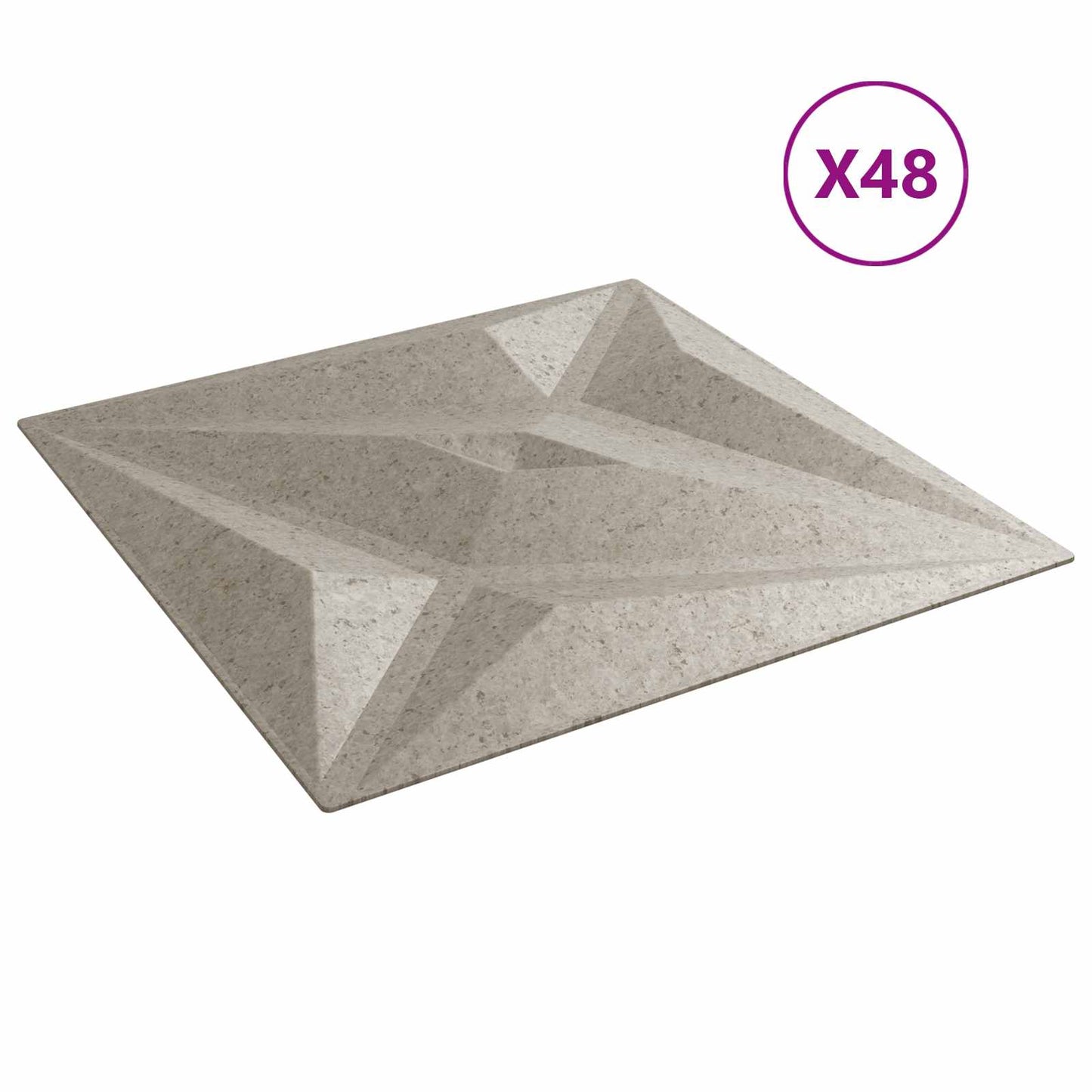 vidaXL Πάνελ τοίχου Αστέρι 48 pcs Αστέρι Μπετόν 50 x 50 cm Φελιζόλ XPS