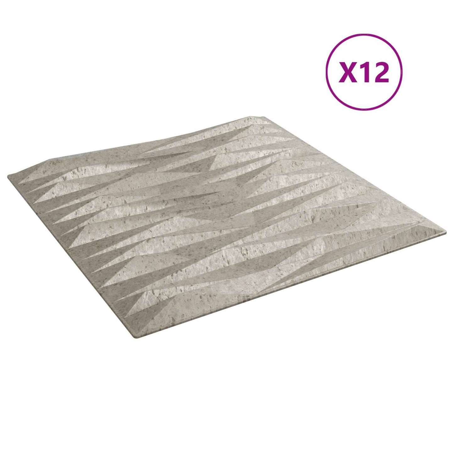 vidaXL Πάνελ τοίχου 12 pcs Πέτρα Μπετόν 50 x 50 cm Φελιζόλ XPS