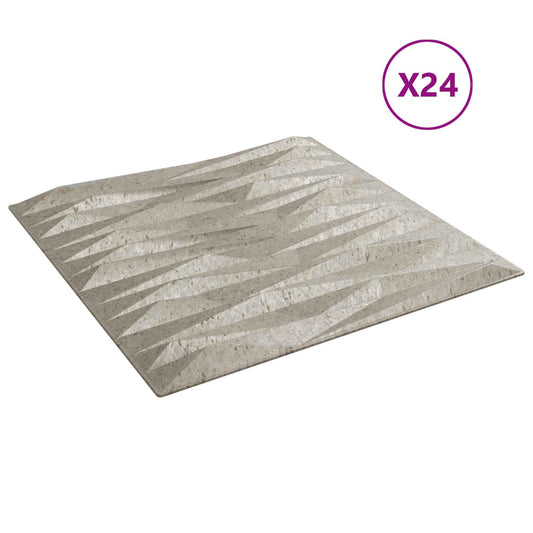 vidaXL Πάνελ τοίχου 24 pcs Πέτρα Μπετόν 50 x 50 cm Φελιζόλ XPS
