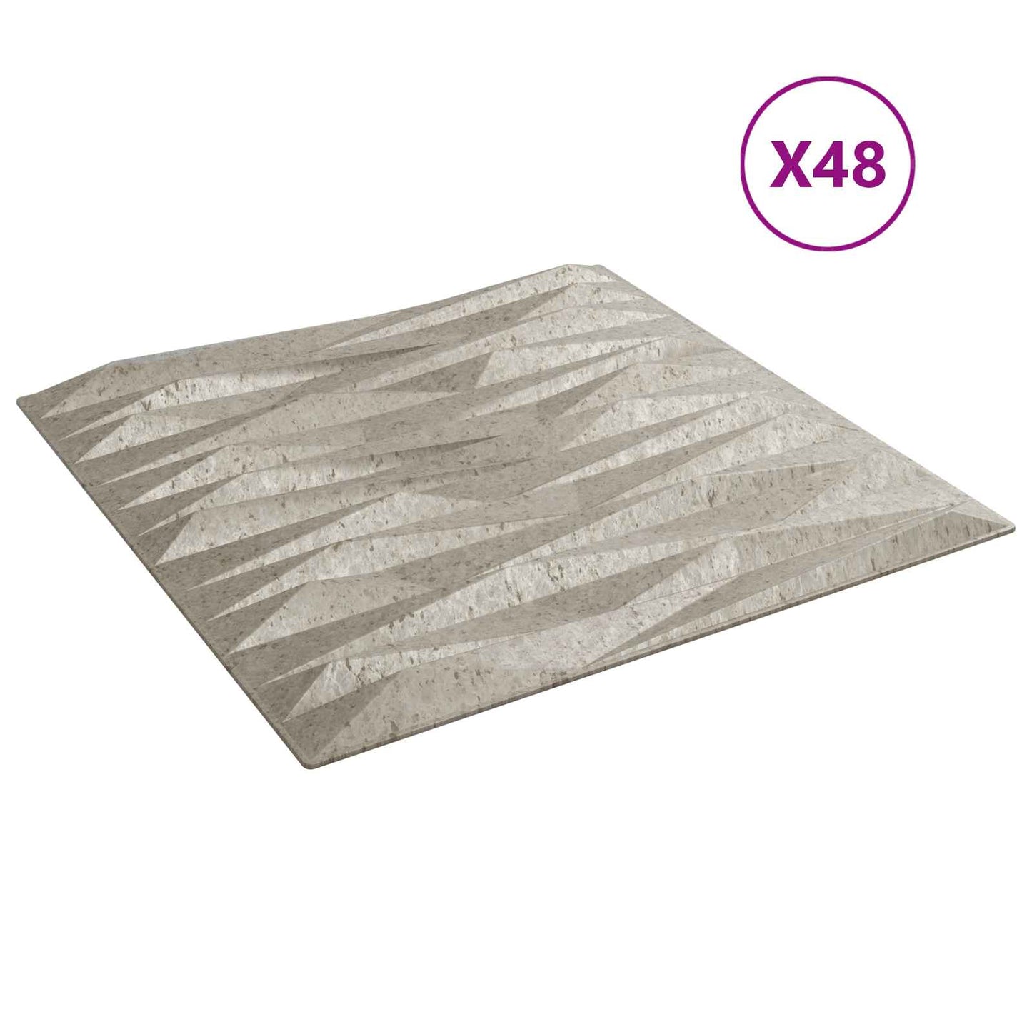 vidaXL Πάνελ τοίχου 48 pcs Πέτρα Μπετόν 50 x 50 cm Φελιζόλ XPS