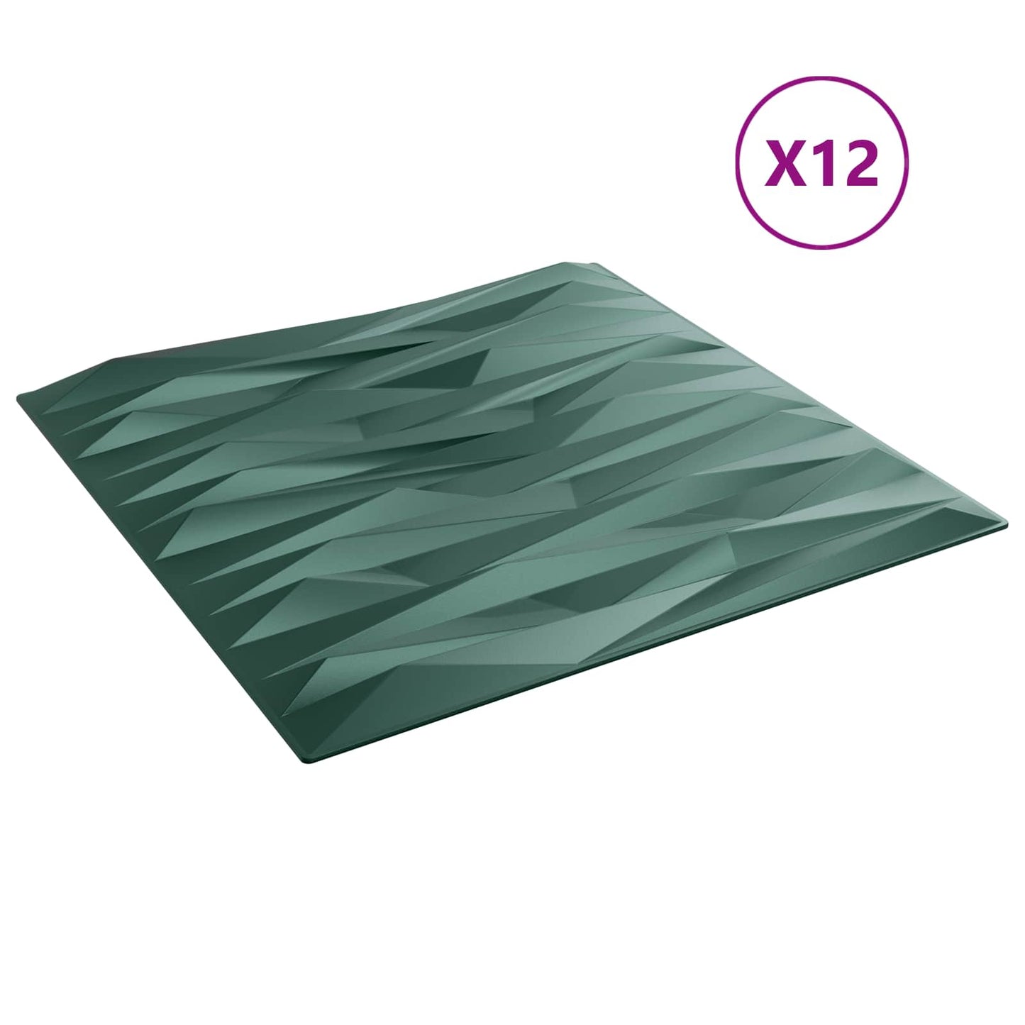 vidaXL Πάνελ τοίχου 12 pcs Πέτρα Πράσινο 50 x 50 cm Φελιζόλ XPS