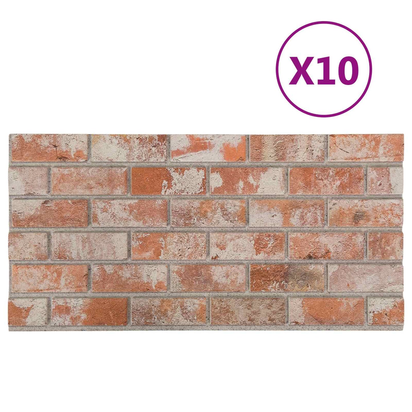 vidaXL Πάνελ τοίχου 10 pcs Πορτοκαλί 100 x 50 cm Αφρός EPS
