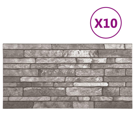 vidaXL Πάνελ τοίχου 10 pcs Σκούρο Γκρι 100 x 50 cm Αφρός EPS