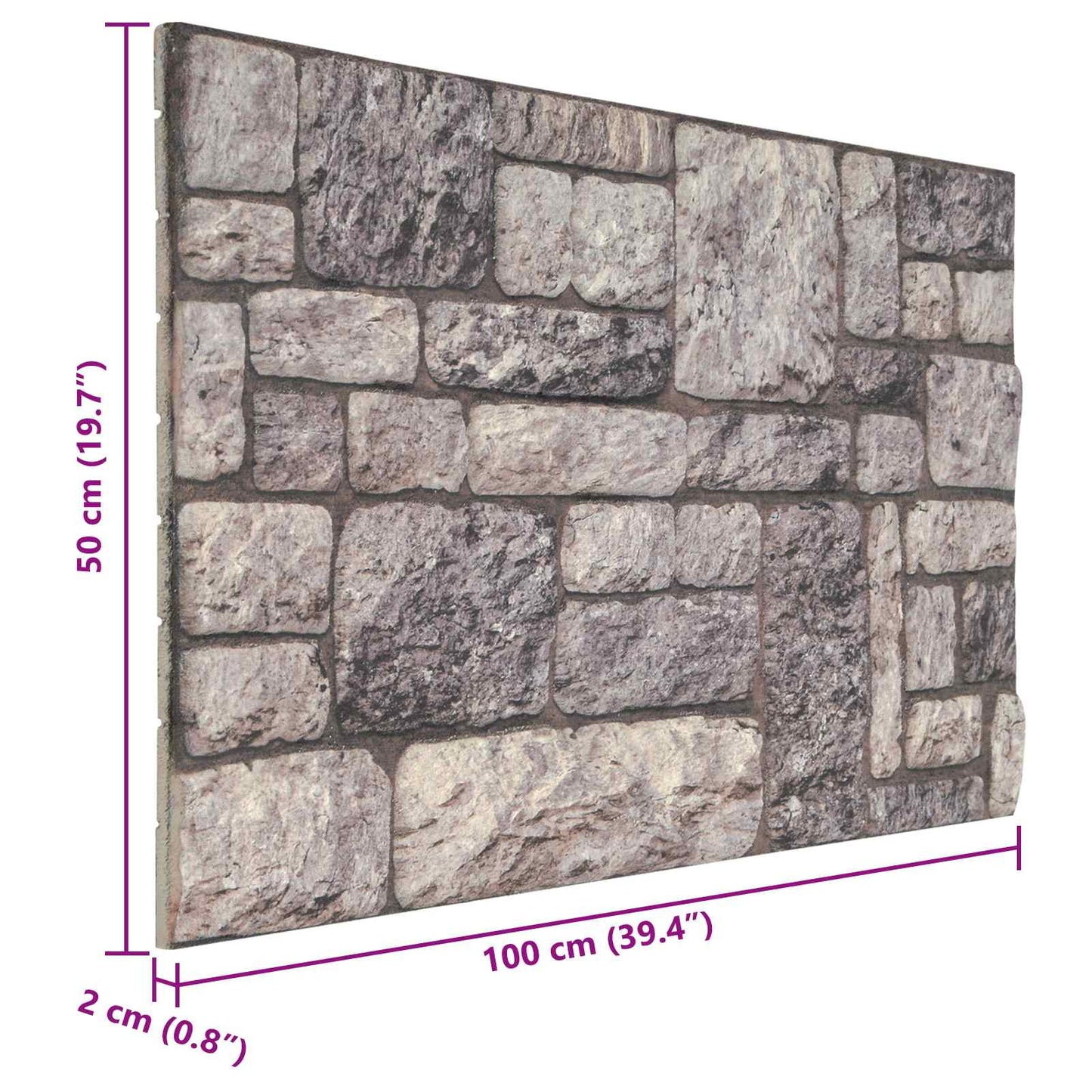 vidaXL Πάνελ τοίχου 10 pcs Γκρι και Λευκό 100 x 50 cm Αφρός EPS