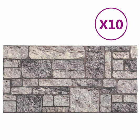 vidaXL Πάνελ τοίχου 10 pcs Γκρι και Λευκό 100 x 50 cm Αφρός EPS