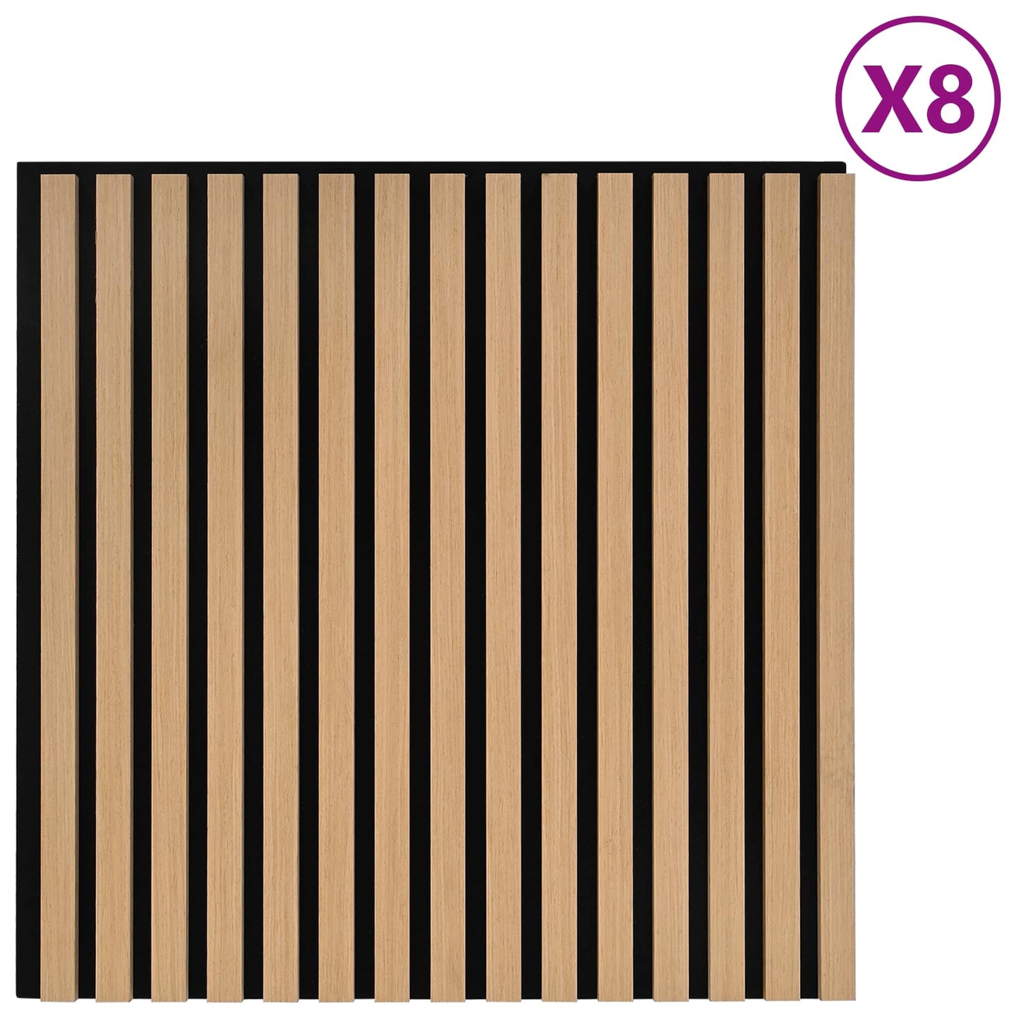 vidaXL Πάνελ τοίχου 8 pcs Φυσικό 60,5 x 60 εκ.