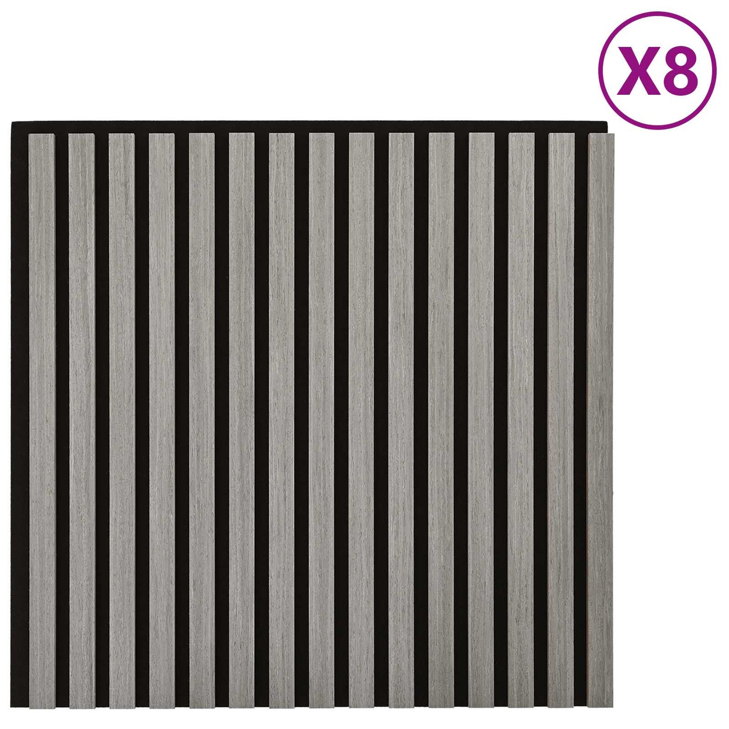 vidaXL Πάνελ τοίχου 8 pcs Γκρι 60,5 x 60 εκ.