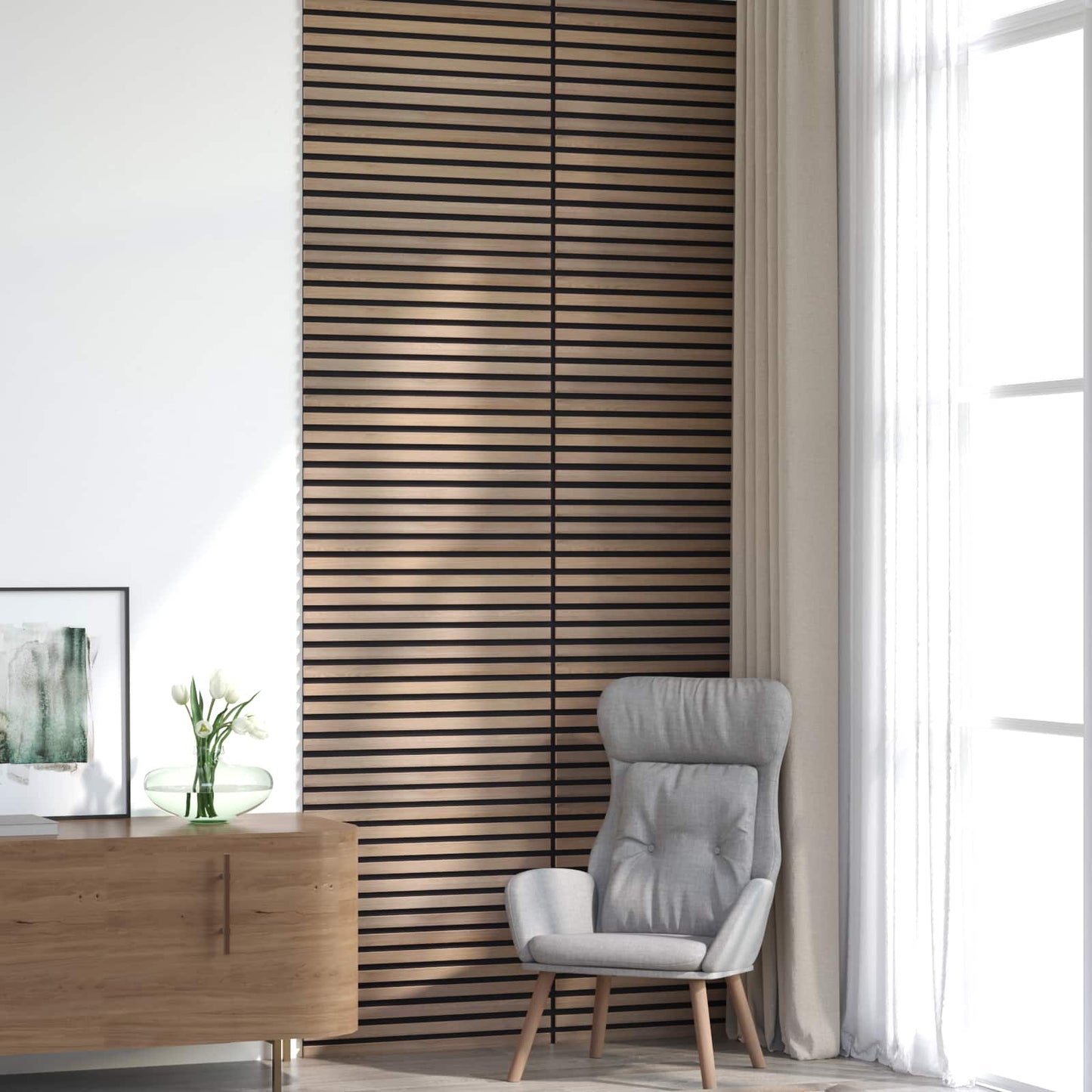 vidaXL Πάνελ τοίχου 8 pcs Καφέ 60,5 x 60 εκ.