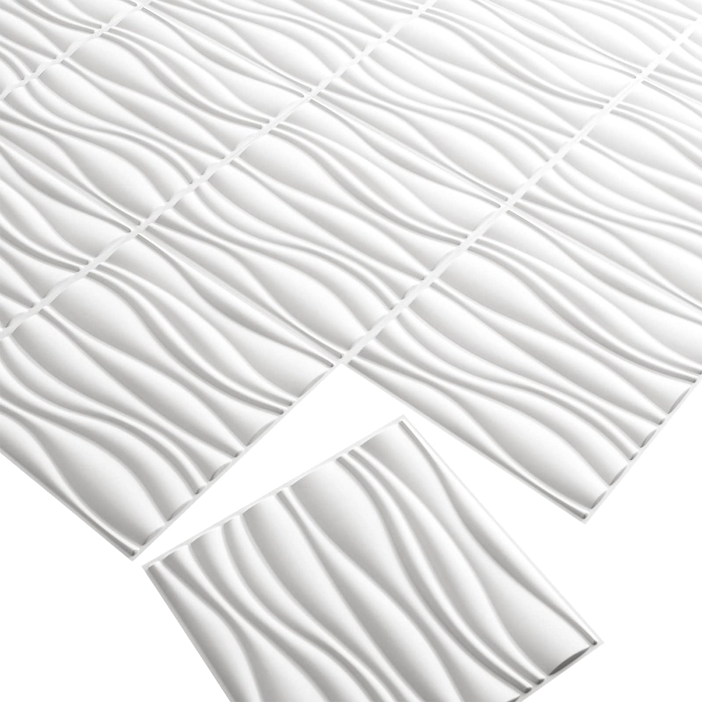 Πάνελ τοίχου 12 pcs Λευκό 50 x 50 cm Μορφοποιημένη Φυσική Ίνα Φυτού
