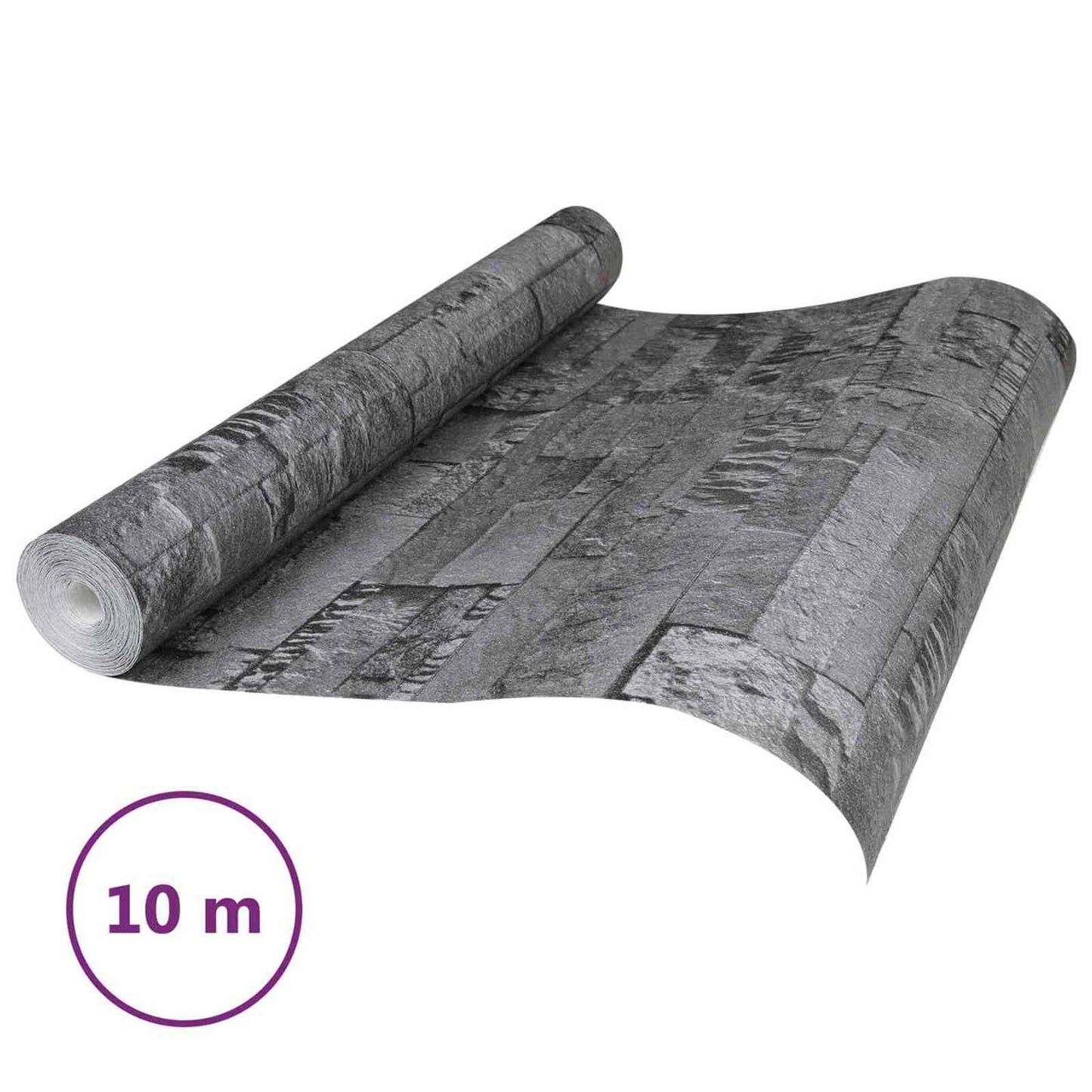 vidaXL 3D Ταπετσαρία Πέτρας Μαύρο 10 x 0,53 μ Μη Υφασμένο Ύφασμα