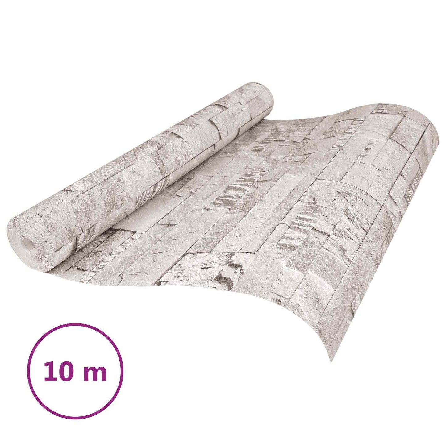 vidaXL 3D Ταπετσαρία Πέτρας Κρεμ 10 x 0,53 μ Μη Υφασμένο Ύφασμα