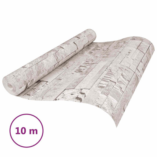 vidaXL 3D Ταπετσαρία Πέτρας Κρεμ 10 x 0,53 μ Μη Υφασμένο Ύφασμα