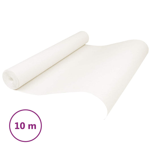 vidaXL 3D Στερεή Ταπετσαρία Λευκό κρεμ 10 x 0,53 μ Μη Υφασμένο Ύφασμα